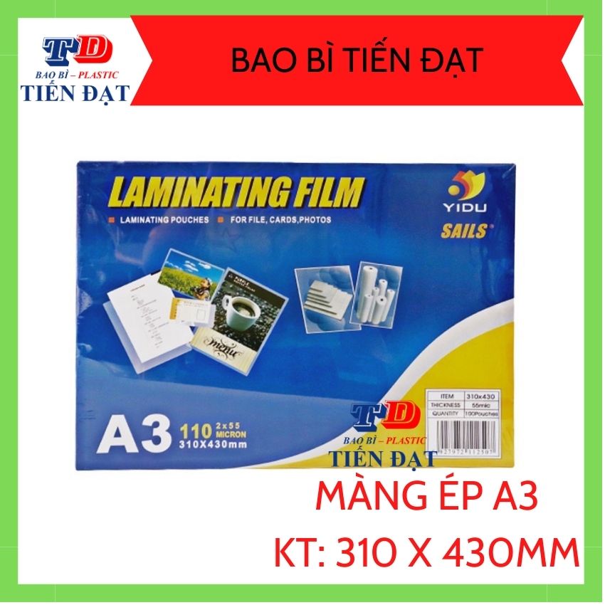 Ép plastic a3 yidu 80 mic , xấp 100 cái, giúp lưu trữ, bảo vệ hình ảnh, giấy tờ của bạn không bị hư hỏng.