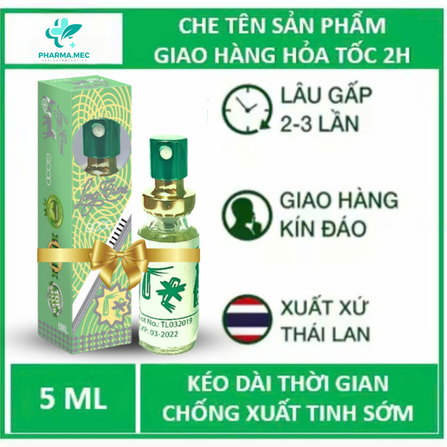 [Hỏa Tốc- HCM] Chai xịt LongTime kéo dài thời gian, tăng năng lực, tăng độ bền trên 30P - Đầy đủ tem, mã vạch, giấy bảo hộ nhãn hiệu chuẩn chất lượng chính hãng Thái Lan