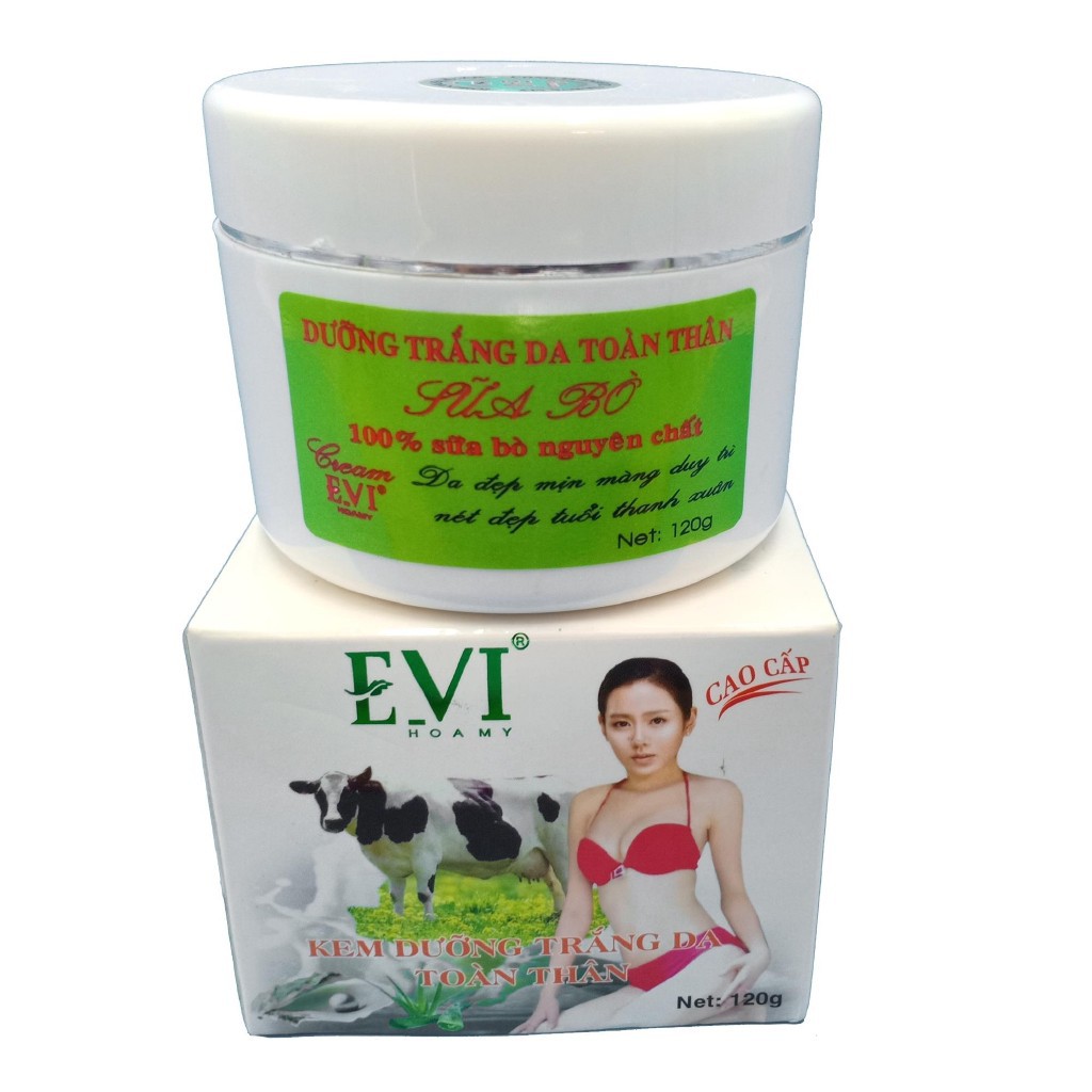 Kem body siêu trắng cấp tốc tinh chất Sữa Bò Cao Cấp EVI (120g)