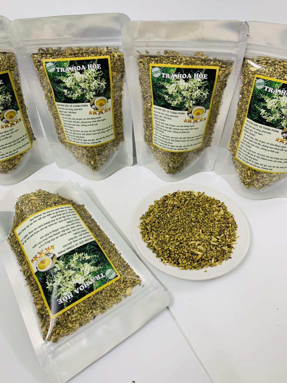 1Kg Hoa hòe khô, hoa hòe sao vàng hạ thổ phơi khô, trà hoa hòe loại 1, trà thảo dược cao cấp, tốt cho mọi người, trà thảo dược