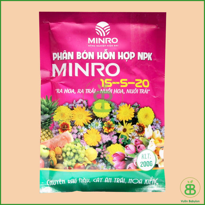 Phân NPK Minro 15-5-20 Kích Ra Hoa, Ra Trái  200GR