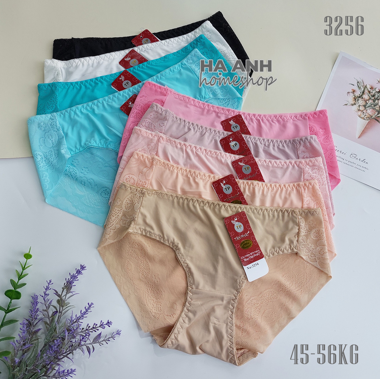 Quần lót nữ 3256 - Thun phối ren đẹp mát