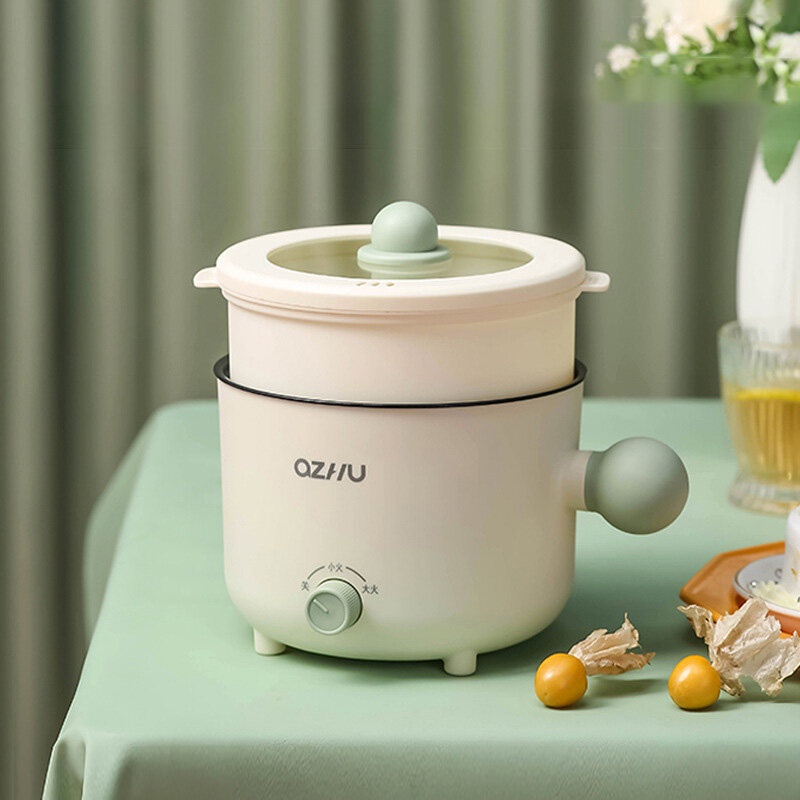 Nồi điện đa năng 2 tầng 6 in 1 , nồi lẩu mini,nồi đa năng nấu cơm có tay cầm 18cm