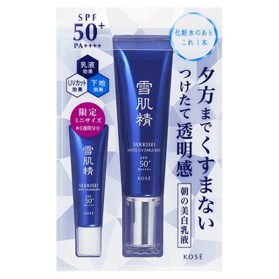 Nhũ tương dưỡng ngày trắng da kose sekkisei white uv emulsion spf50+ pa++++ 35g