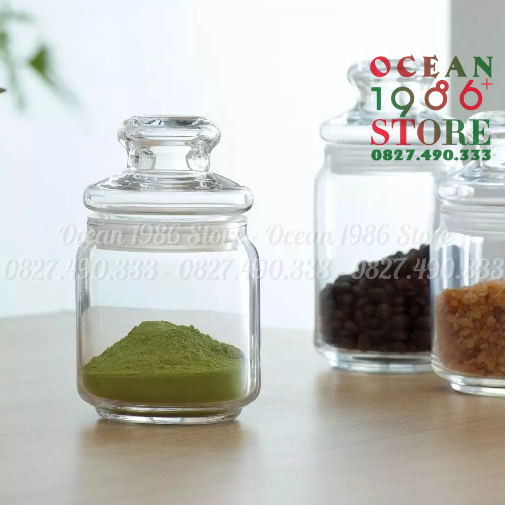 Bô 6 hũ thủy tinh pop jar ocean nắp thủy tinh có gioăng cao su dung tích 325ml - 500ml - 650ml - 750ml - 1000ml