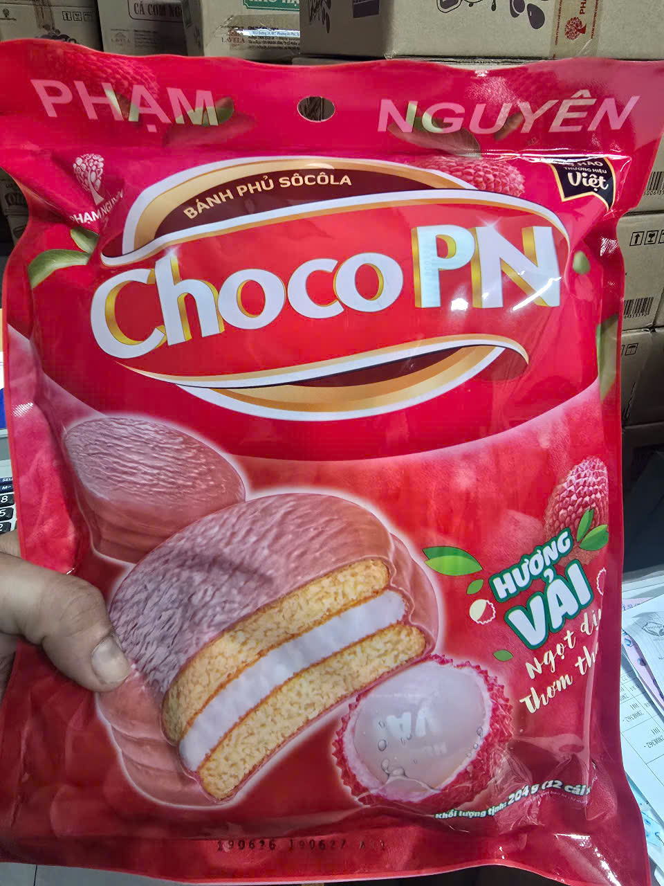 Bánh Phủ Sôcôla Hương Vải – Choco PN dạng túi