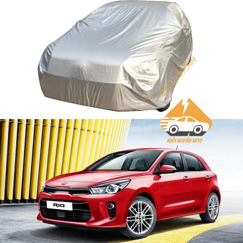 Bạt Phủ xe Ô Tô Kia Rio Hatchback Vải Dù OXFORD Siêu Bền, Bạt Trùm Xe Hơi Chống Nắng Mưa Bảo Vệ Xe