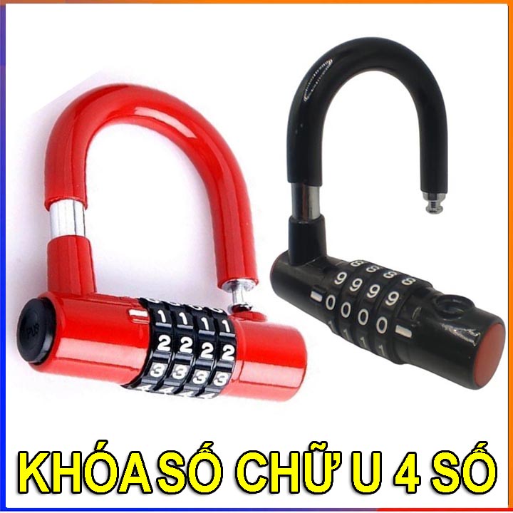 Ổ khoá chữ U chống trộm 4 mã số không cần chìa khoá