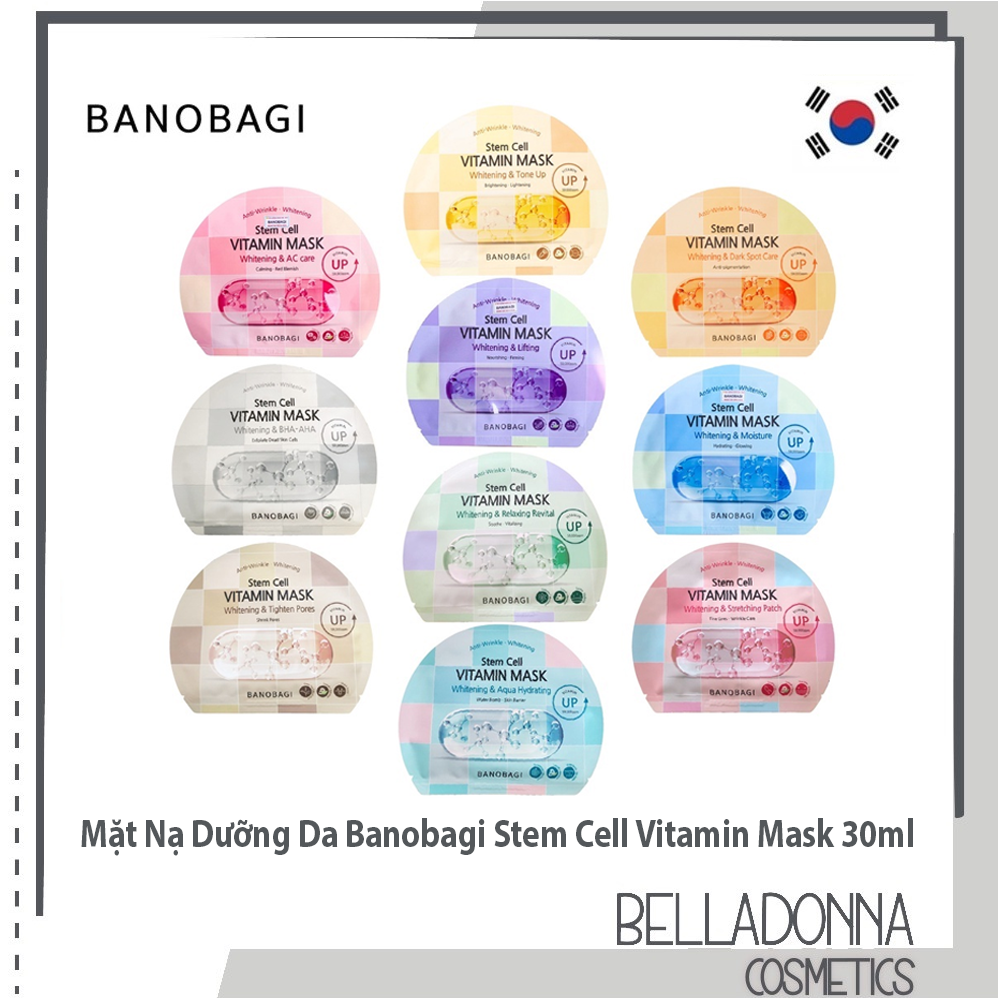 [HCM][Mẫu Mới] Mặt Nạ Dưỡng Ẩm, Làm Sáng Da Banobagi Stem Cell Vitamin Mask 30ml