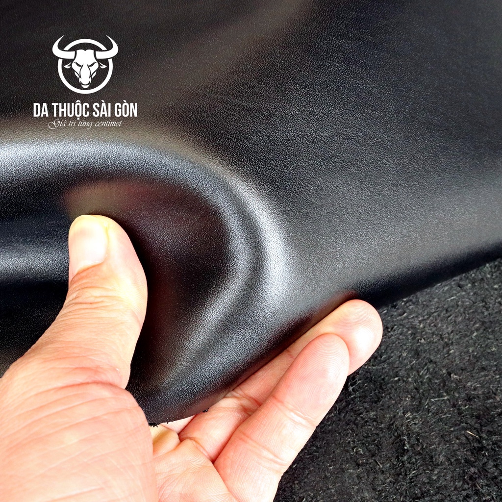 5 Pia da pull mill độ dày từ 2.2 đến 2.4mm màu đen thương hiệu Da Thuộc Sài Gòn - Giá da bò nguyên tấm