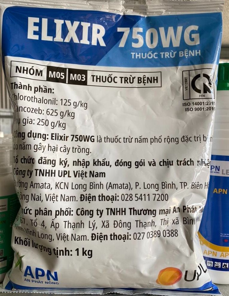 Thuốc trừ bệnh ELIXIR 750WG AN PHÁT NÔNG 1kg phòng trừ nấm bệnh, cháy lá, vàng gai, thối trái sầu riêng