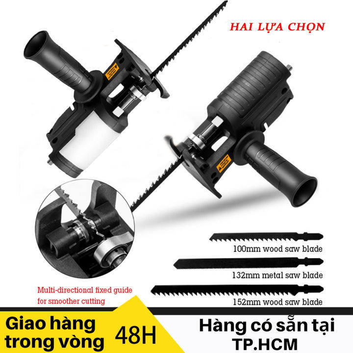 Bộ chuyển đổi cưa chuyển máy cắt thành máy cưa kiếm Cưa Điện Cưa Xoay Chiều Cưa Cắt Tỉa Mini Cưa Gỗ Làm Vườn 3 Lưỡi Cưa có bình đựng dầu dùng Thay Đổi Máy Khoan Điện Thành Máy Cưa Xoay