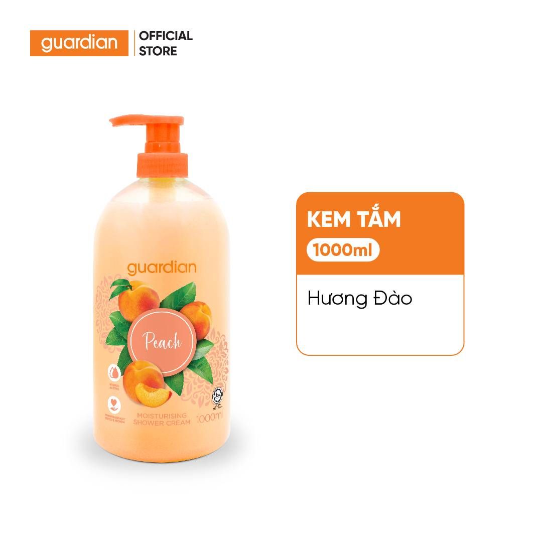 Sữa Tắm Dạng Kem Dưỡng Ẩm Guardian Essential Moisturising Peach Shower Cream Hương Đào 1000Ml