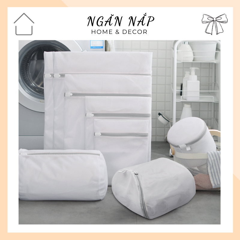 Set 8 Túi giặt quần áo giúp bảo vệ quần áo khi giặt máy, chất liệu Polyester bền dai chịu được áp lực nước lớn, an toàn khi sử dụng