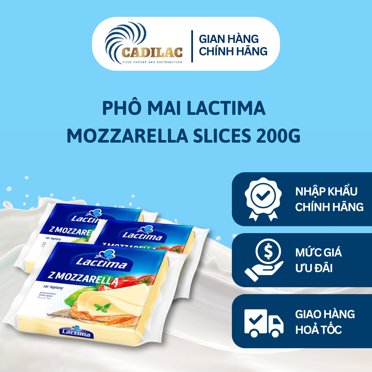 Phô Mai Lactima Mozzarella Slices 200g