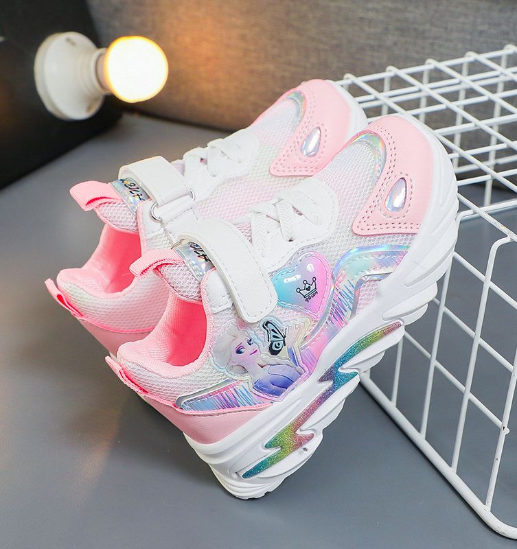 Giày thể thao bé gái phối lưới in hình Công Chúa - giày đi học bé gái - Mẫu Mới HQS86