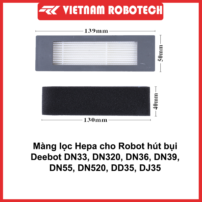 Màng lọc Hepa cho Robot hút bụi Deebot DN33 DN320 DN36 DN39 DN55 DN520 DD35 DJ35