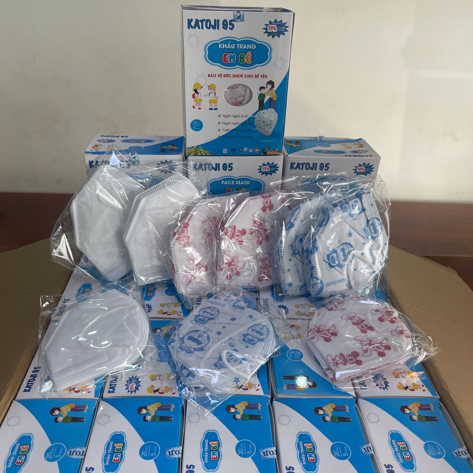 Combo 25 hộp khẩu trang em bé n95 katoji
