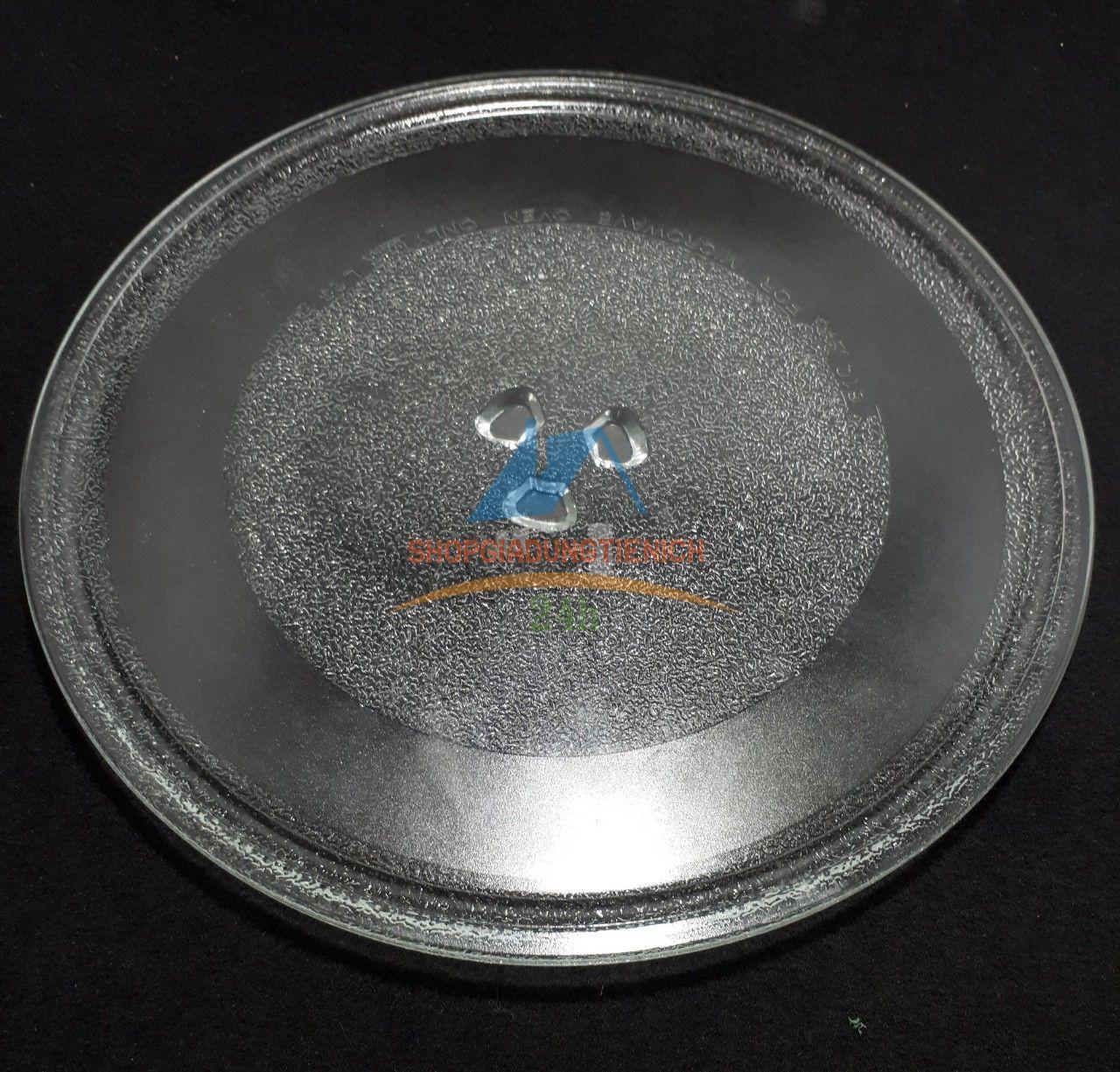 Đĩa thủy tinh chịu nhiệt lò vi sóng có mấu đường kính 25.5 cm