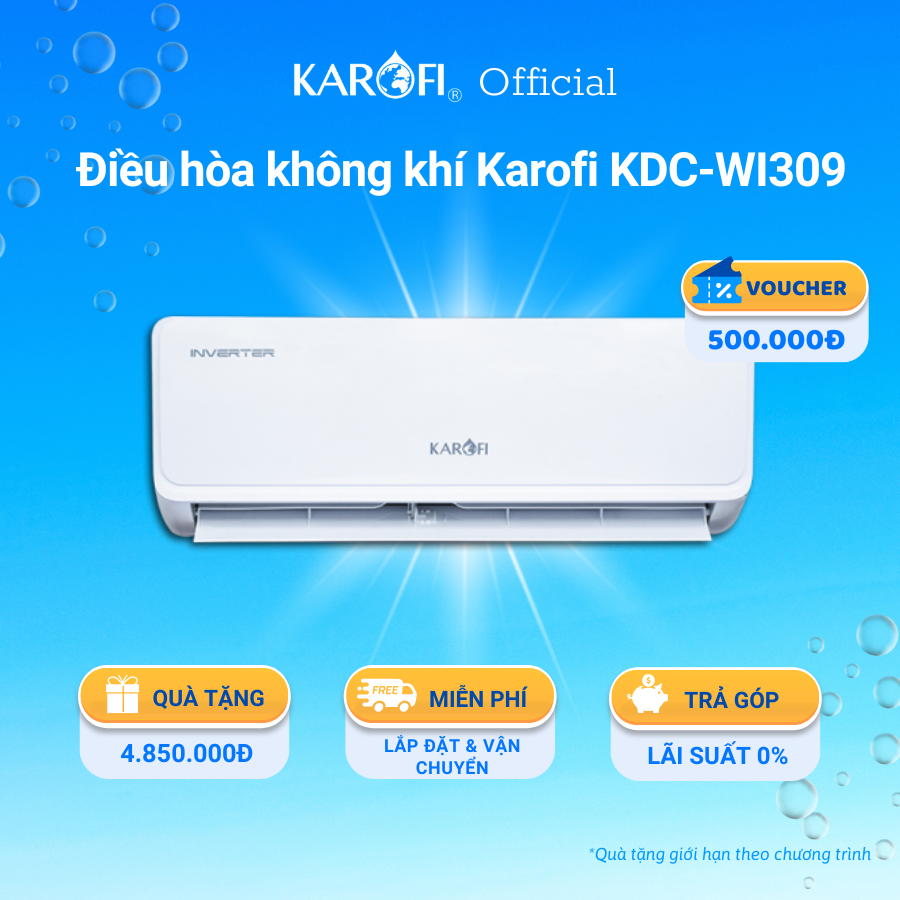 Điều hòa không khí Inverter 9000 BTU Karofi KDC-WI309