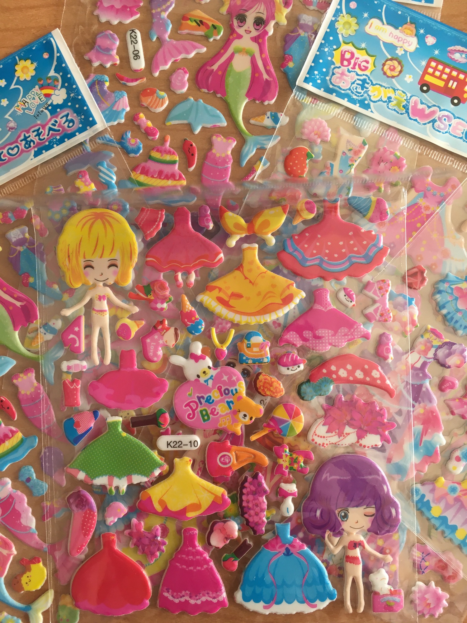 [HCM]Set 10 bộ Sticker dán nổi 3D búp bê