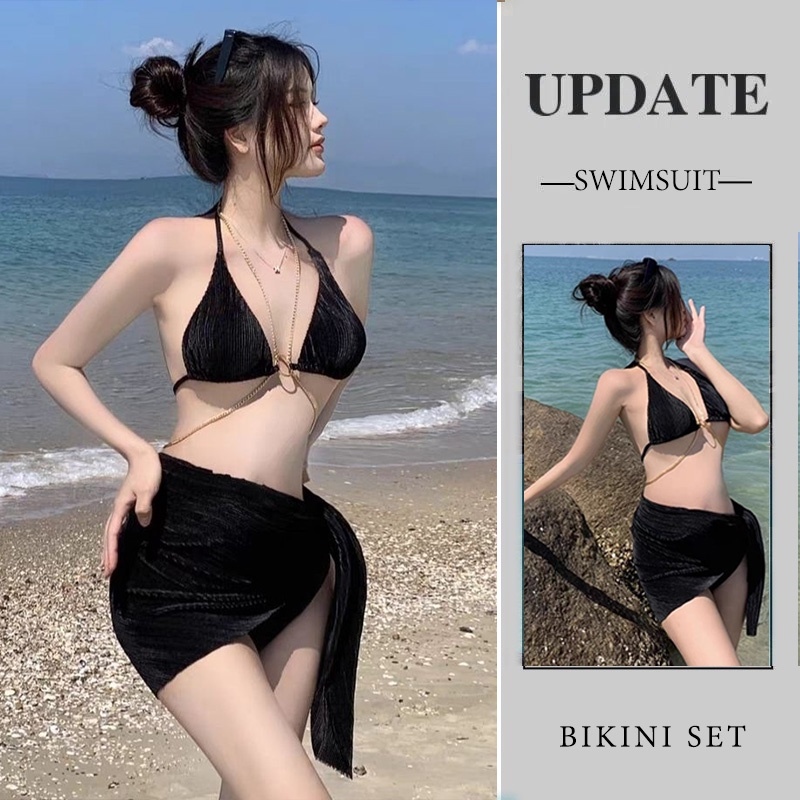 ☬❄☽ LJ8.6 Bộ Đồ Bơi Bikini Ba Mảnh Thời Trang Âu Mỹ Quyến Rũ Cho Nữ