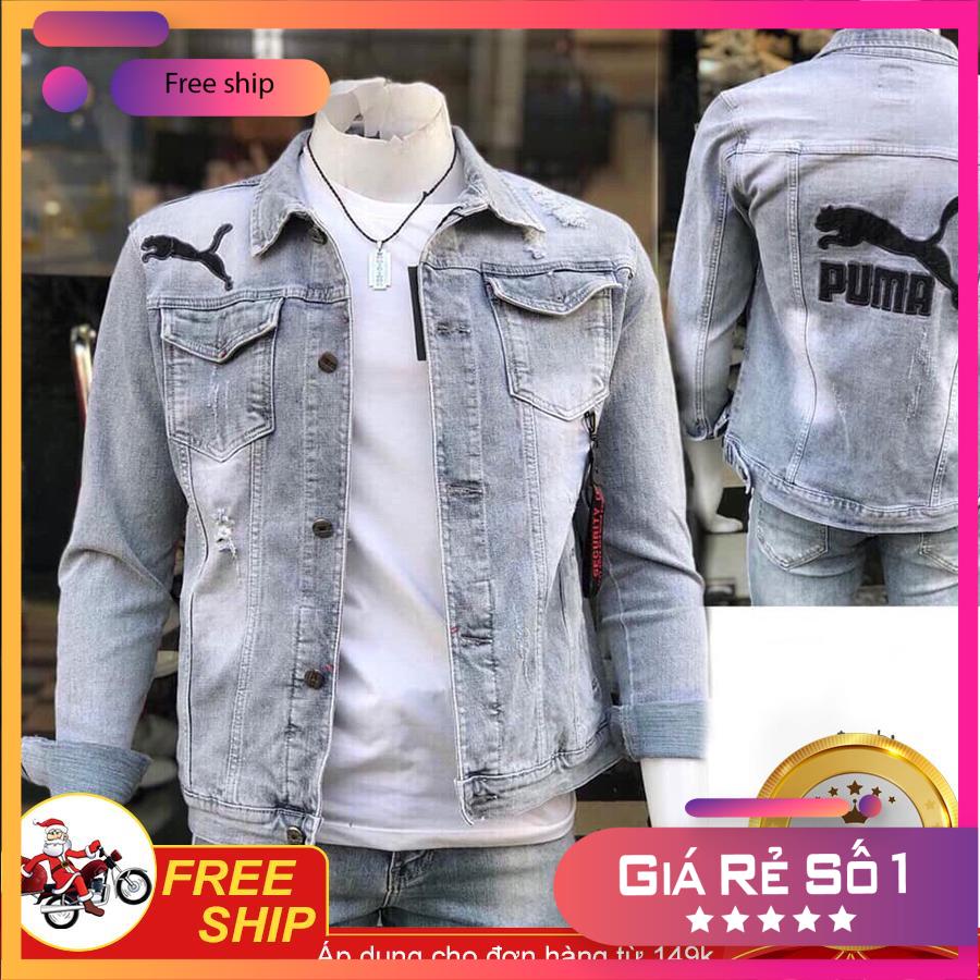 ÁO KHOÁC JEAN NAM CHẤT LIỆU DENIM CAO CẤP - PHONG CÁCH TRẺ TRUNG - PHỐI RÁCH NHẸ PMNHẸ