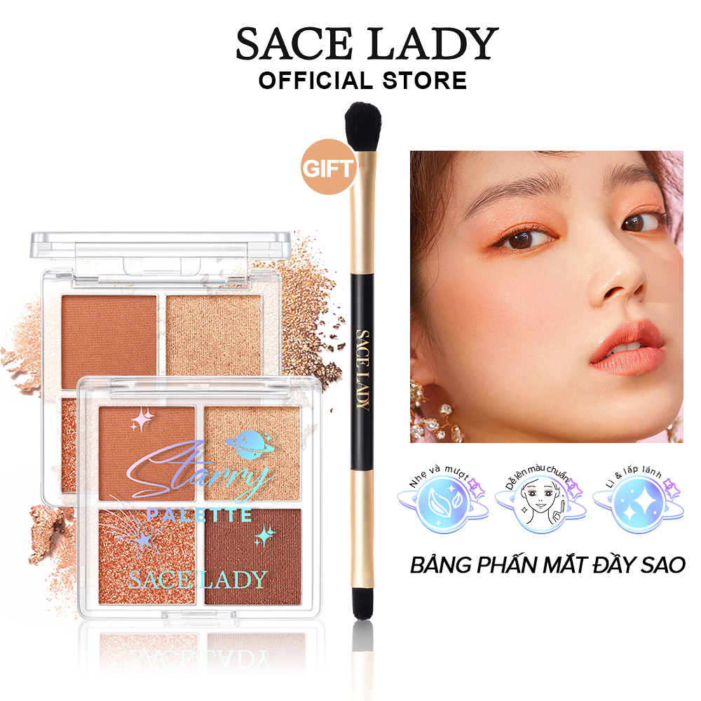  Bảng phấn mắt lấp lánh SACE LADY Mỹ phẩm trang điểm mắt 1,8g 