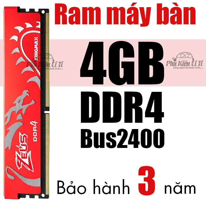 Ram máy tính bàn ddr4 kingmax 4gb bus 2400 bảo hành 3 năm