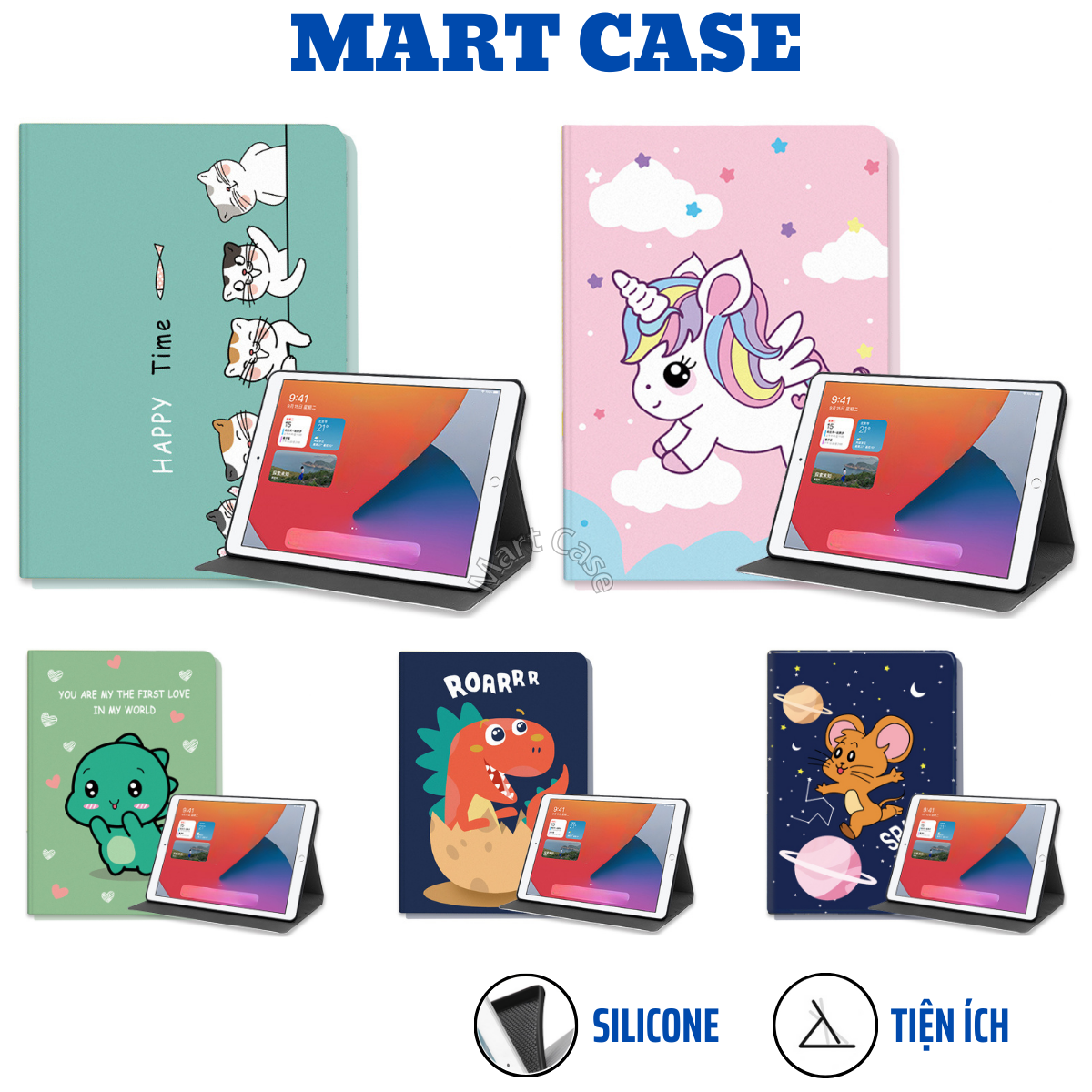 Ốp ipad Silicon Chuột Vũ Trụ siêu cute ốp ipad Air 1/2/3/4/5/6 Gen 5/6/7/8/9/10 Pro 11/9.7/10.5 Mini 1/2/3/4/5/6 - MART CASE