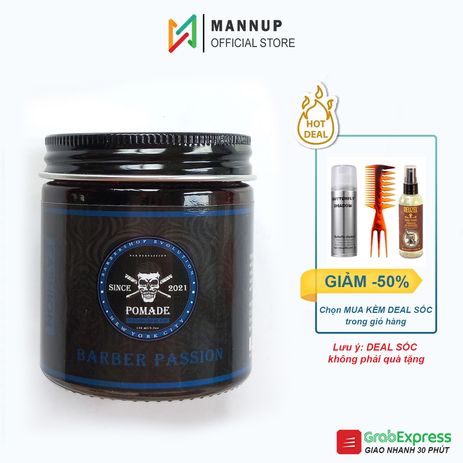 Wax vuốt tóc barber passion pomade 150g - wax tạo kiểu tóc cao cấp, giữ nếp siêu tốt