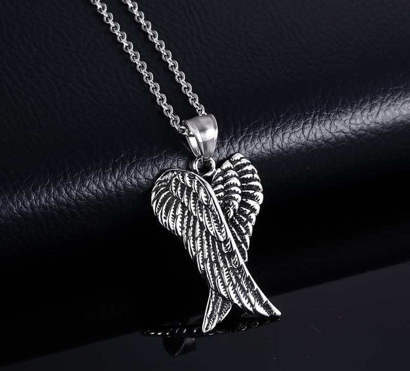 Dây chuyền titan unisex - mặt dây hình đôi cánh thiên thần