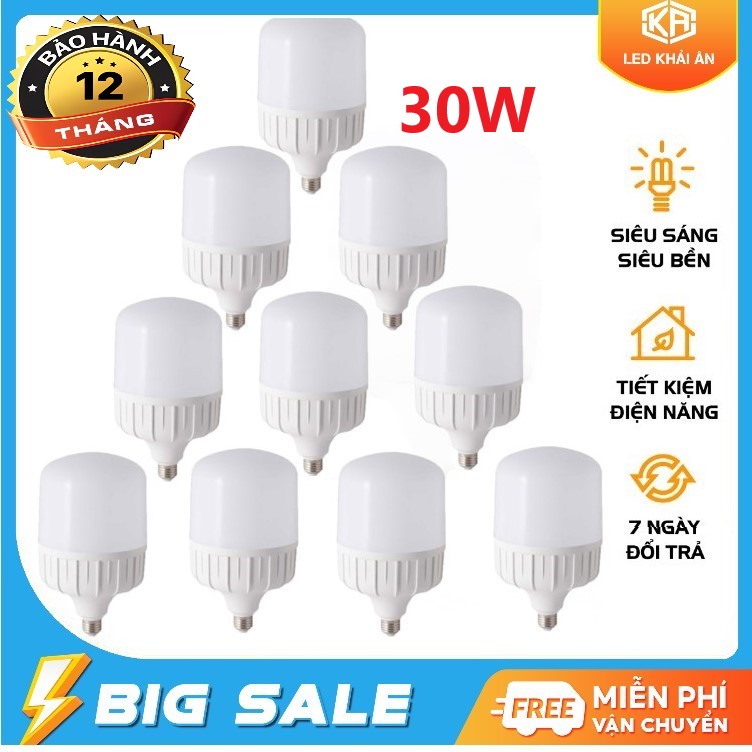 Bộ 10 Bóng Đèn Led 30W tiêt kiêm điện. Tiết kiệm điện hơn so với các loại bóng compact. Bảo hành 12 Tháng