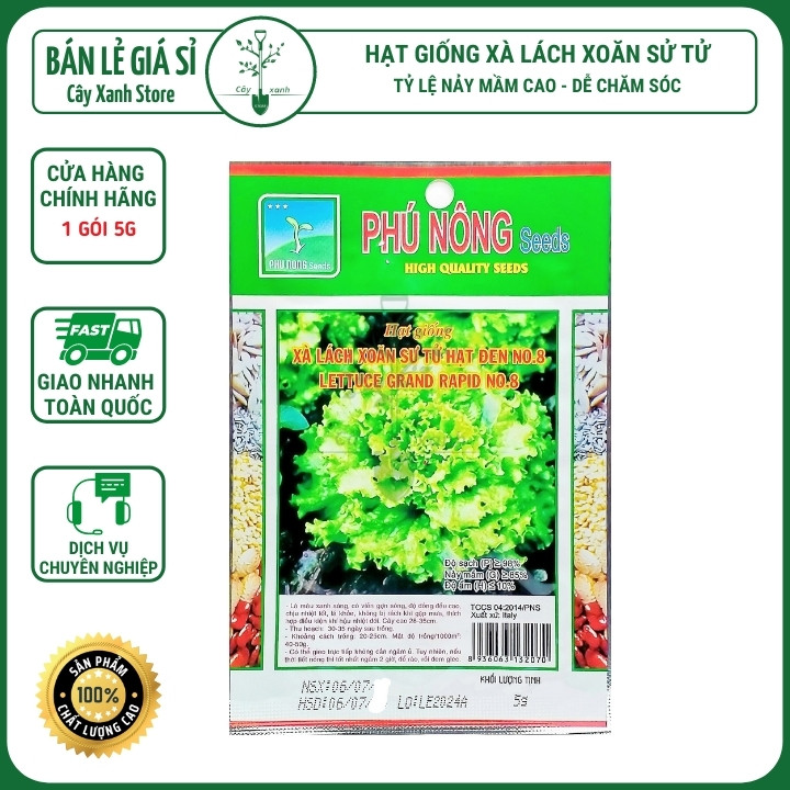 Hạt Giống Rau Xà Lách Xoăn Sư Tử Hạt Đen, Hạt Giống Xà Lách Xoăn Xanh Chịu Nhiệt, Dễ Trồng - Phú Nông Seeds | Cây Xanh Store Phân Phối Hạt Giống Rau Củ quả, Xơ Dừa Nén, Mùn Dừa Nén, Phân Bón Hữu Cơ Trồng Rau Sạch, Hoa Hồng