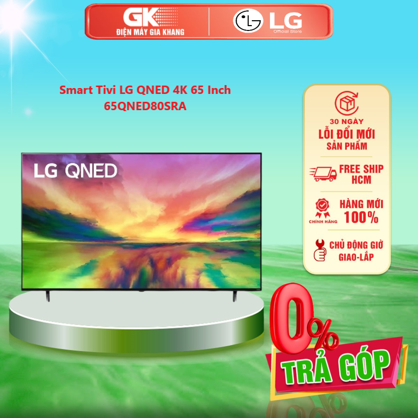 Smart Tivi LG QNED 4K 65 Inch 65QNED80SRA - Điều khiển tivi bằng điện thoại Ứng dụng LG TV Plus Remote thông minh Magic Remote - GIAO TOÀN QUỐC - FREESHIP HCM