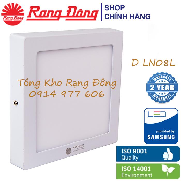 Đèn LED Ốp Trần Vuông 24W Rạng Đông, Bảo Hành 2 Năm. Samsung ChipLED. Model  D LN08L 30x30/24W