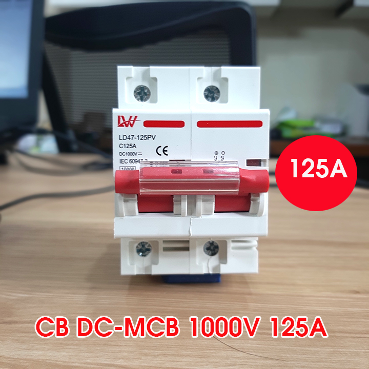 CB 125A DC 2P LW chính hãng ( chuyên dùng cho đóng cắt điện từ lưu trữ lithium, acquy năng lượng mặt trời )