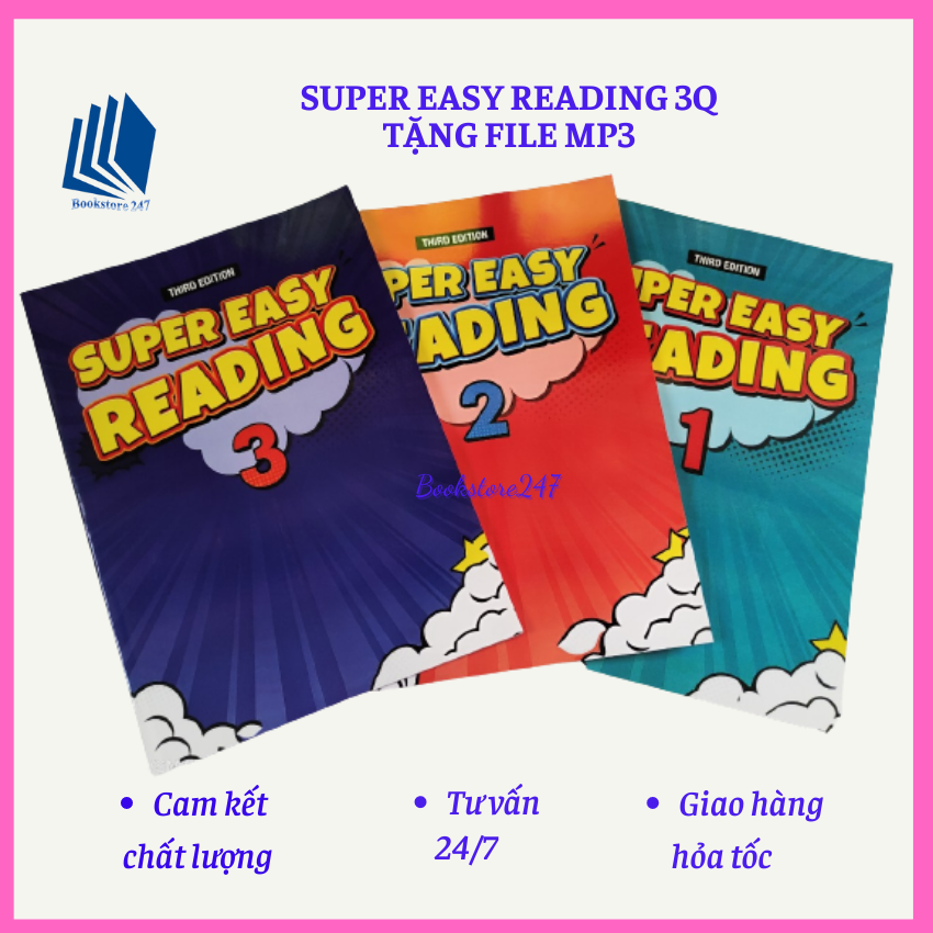 Sách - bộ 3 cuốn super easy reading 1, 2, 3 a4