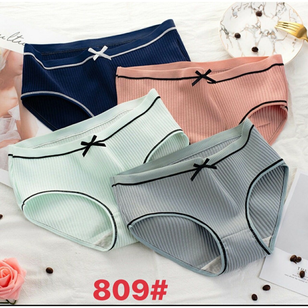 Quần lót gân tăm đính nơ 838