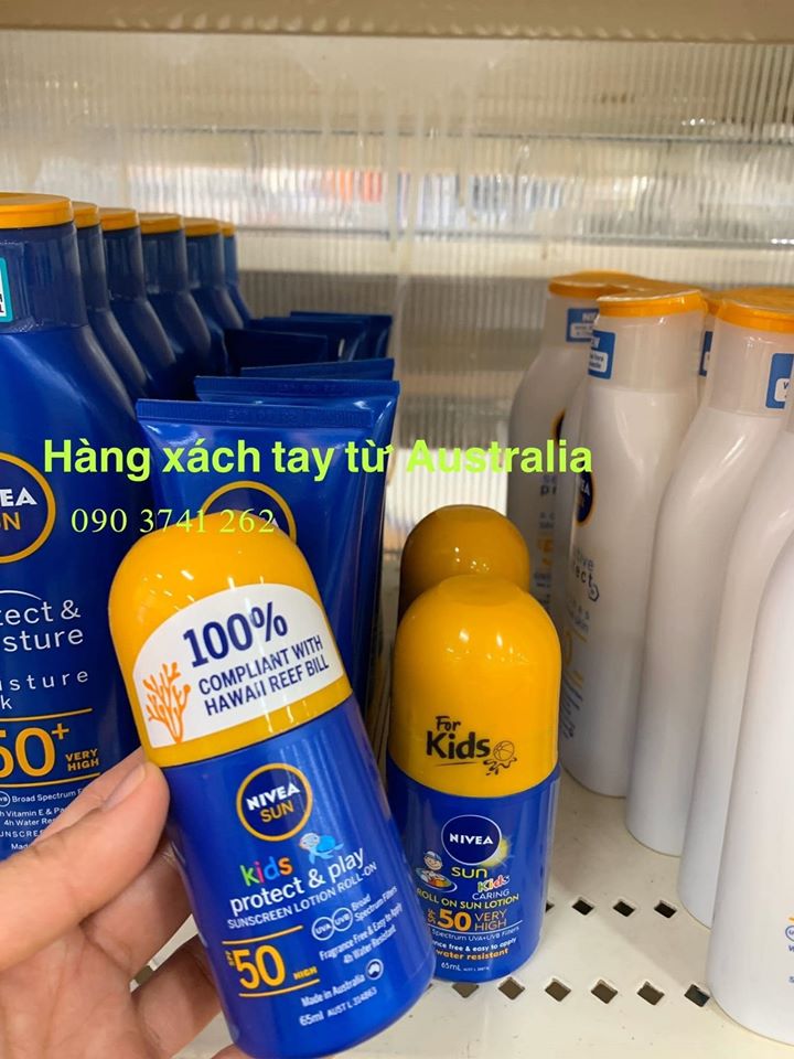 chống nắng cho bé dạng lăn Nivea Sun Kids SPF50