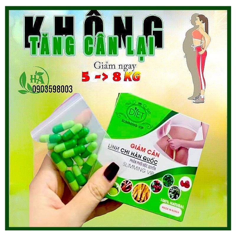 Giảm cân linh chi hàn quốc hộp 30v giành cho người béo lâu năm khó giảm không giảm hoàn tiền