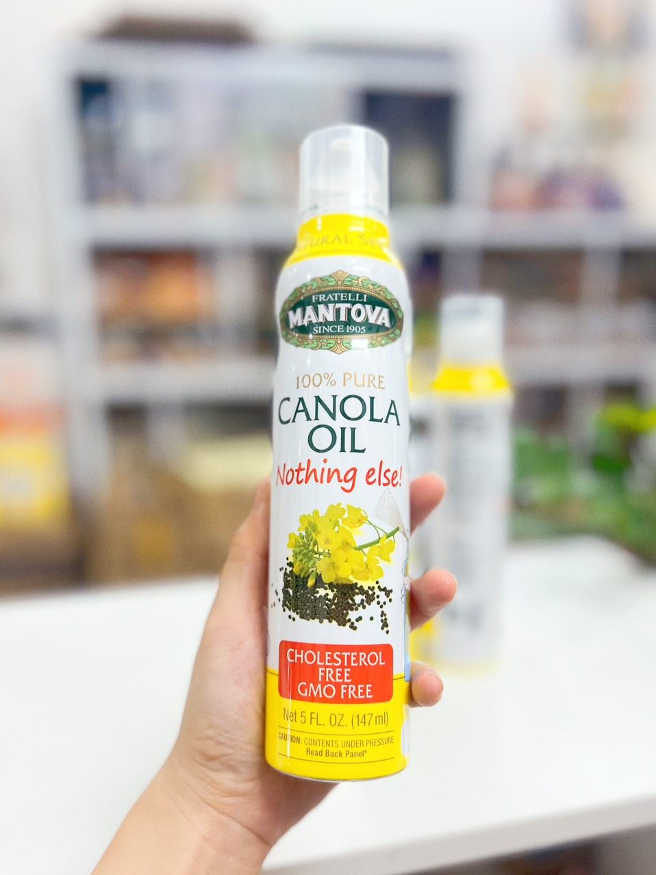 Dầu ăn hoa cải dạng xịt ÍT CALO, ĂN KIÊNG CANOLA Oil Cholesterol free bình xịt 147 ML