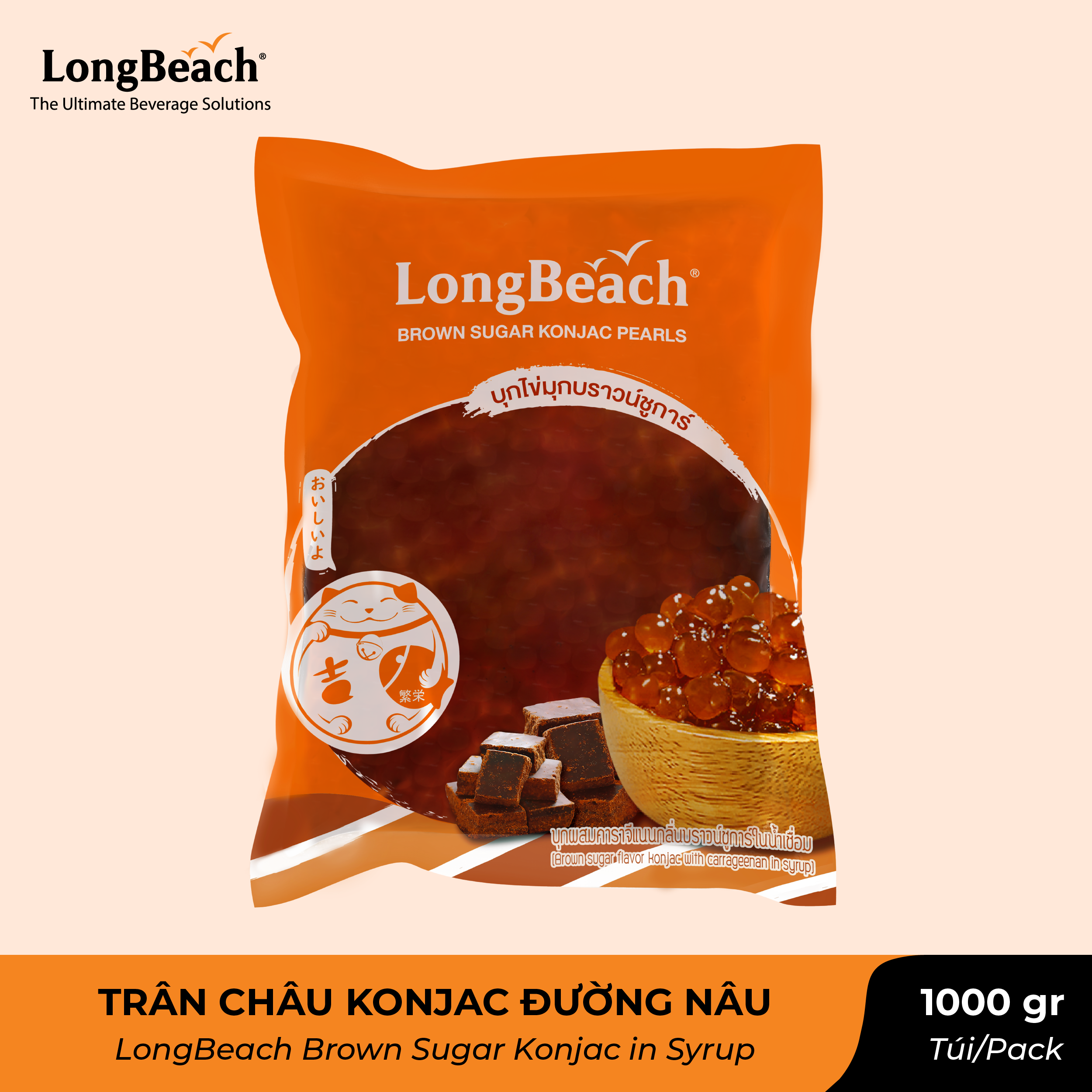 Trân Châu Konjac Đường Nâu LongBeachp 800g
