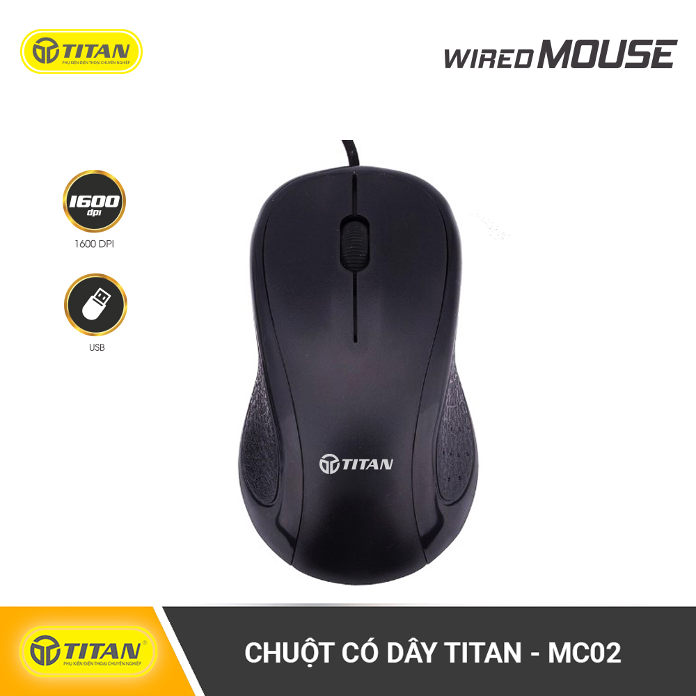 Chuột có dây titan - mc02 sieu bền dễ dàng sử dụng bảo hành 12 tháng