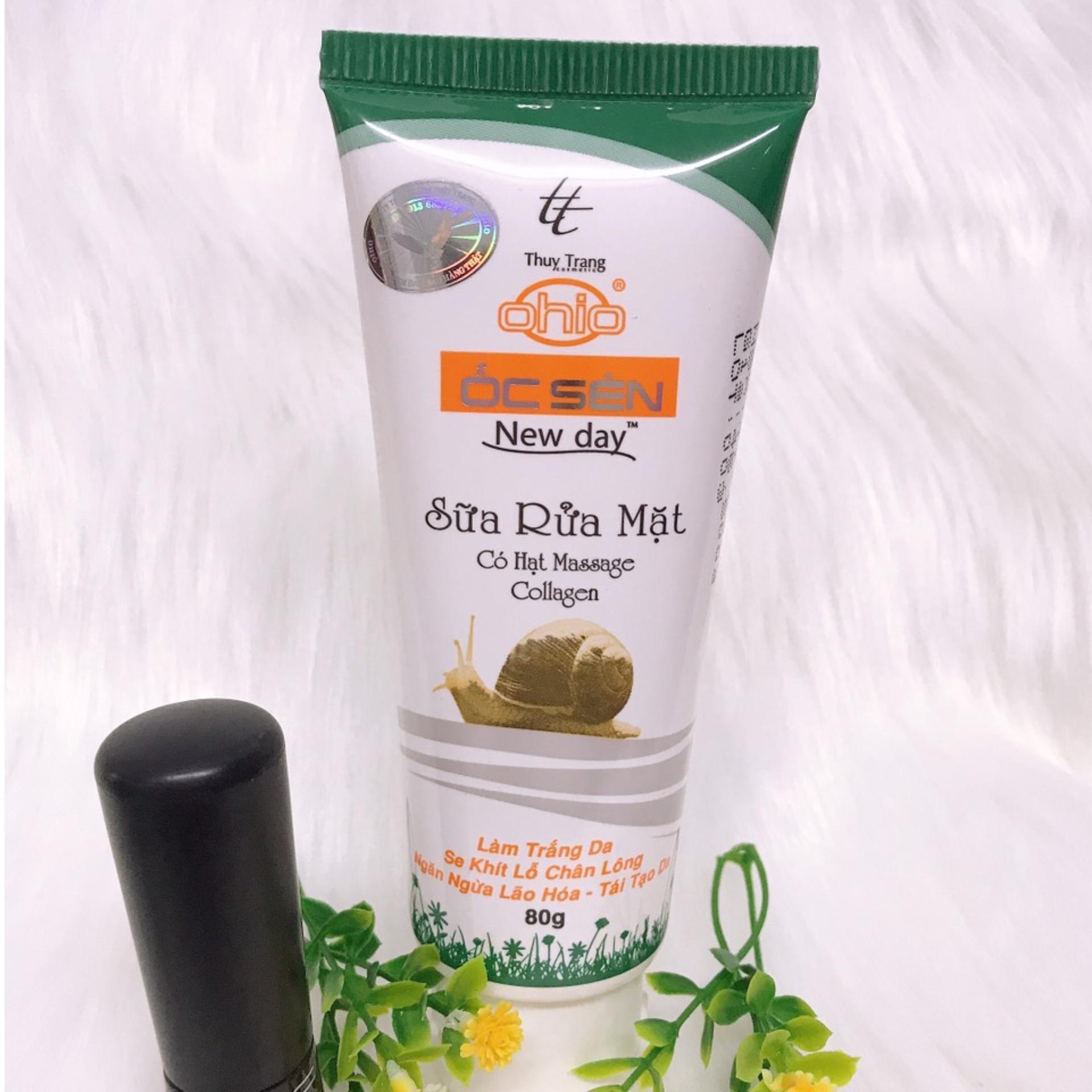 [HCM]Sữa rửa mặt trắng da - Se khít lỗ chân lông - Ngăn ngừa lão hóa - Tái tạo da Ốc Sên OHIO New Day