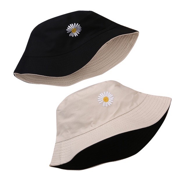 Mũ Tai Bèo Hoa Cúc 2 Mặt, Nón Bucket Tai Bèo 2 Mặt Chất Vải Kaki Mịn Form Chuẩn Đẹp-Hàng loại 1 Quảng Châu