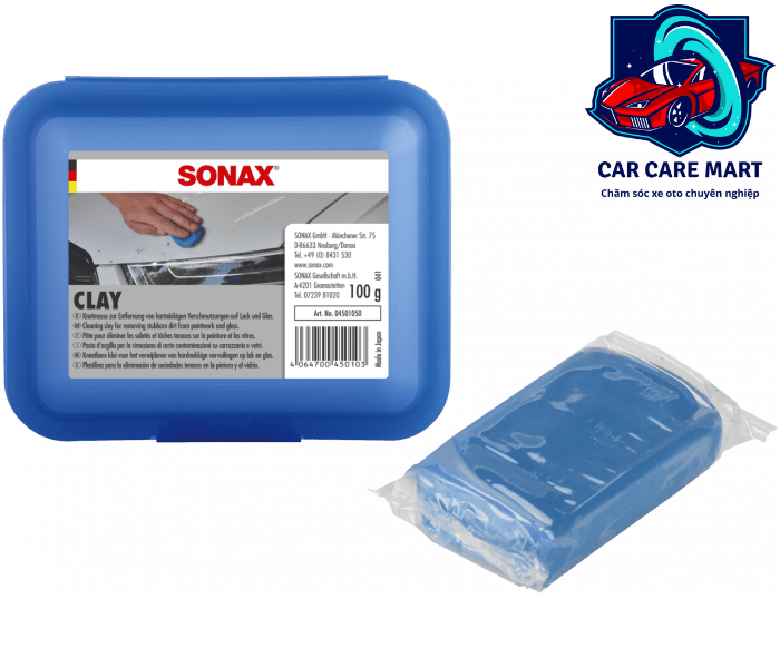 Đất sét chuyên dụng tẩy bụi sơn, bụi công nghiệp, nhựa cây, xác côn trùng, phấn hoa... - Sonax Clay Blue 100g