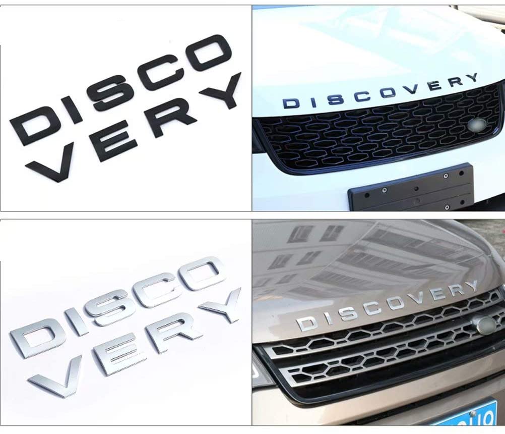 Tem dán oto chữ Discovery 3D nổi mạ bạc trang trí oto siêu ngầu