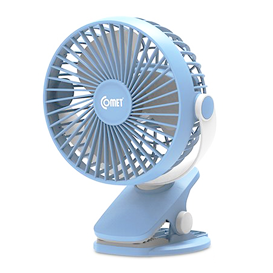 Quạt mini sạc điện Comet CRF0705 thiết kế nhỏ gọn, đẹp mắt, có thể kẹp trên bàn, công suất: 5W;