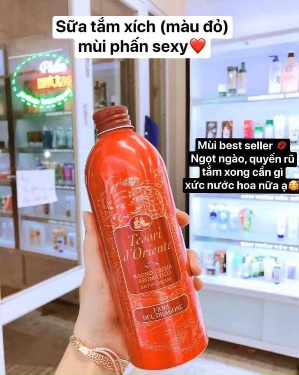 Sữa tắm hương nước hoa Tesori vị thanh long đỏ chai vỏ nhôm 500ml tặng kèm vòi xịt cao cấp thơm dịu dàng lưu hương cực lâu phù hợp với mọi loại da